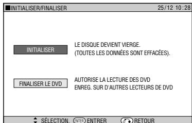 SHARP DV-HR350F/HR300F - Opérations de base pour INITIALISER/FINALISER - 2