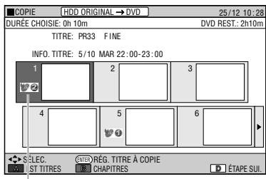 SHARP DV-HR350F/HR300F - Appuyez sur /  / pour sélectionner le titre à copier, puis appuyez sur set/enter. - 1