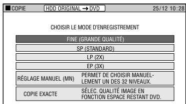 SHARP DV-HR350F/HR300F - Appuyez sur / pour sélectionner le mode d'enregistrement (qualité d'image), puis appuyez sur set/enter. - 1