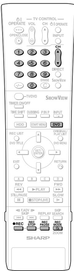 SHARP DV-HR350F/HR300F - Appuyez sur DVD pour sélectionner le mode DVD. - 1