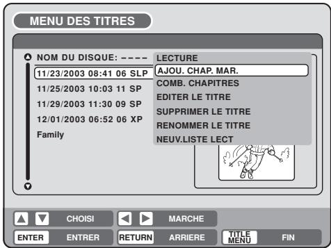 SHARP DV-RW250F - Ajouter un marqueur de chapitre - 1