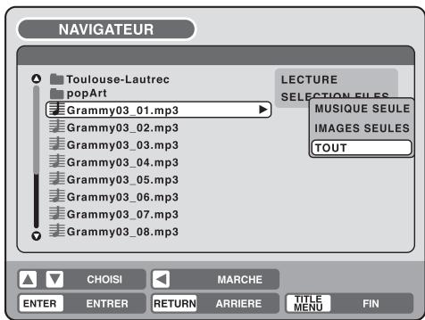 SHARP DV-RW250F - Appuyer sur ▶ et puis appuyer sur ▲ ou ▼ pour choisir "SELECTION FILES", puis appuyer sur ENTER. - 1