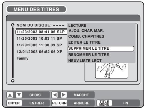 SHARP DV-RW250F - Supprimer un titre original - 1