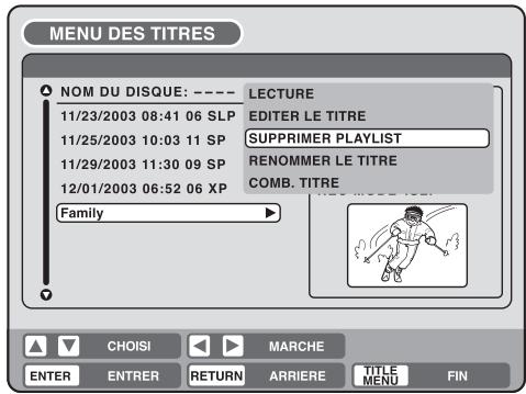 SHARP DV-RW250F - Supprimer une liste de lecture - 1