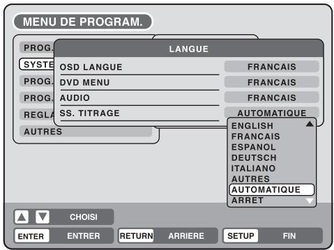 SHARP DV-RW250F - Utilisation du MENU DE PROGRAM. - 5