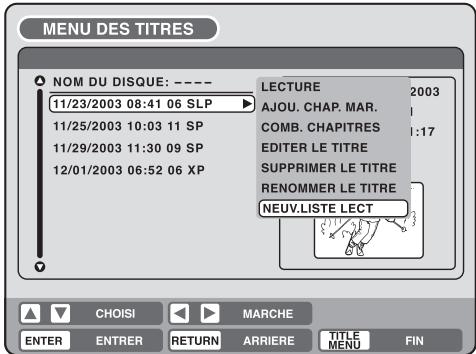 SHARP DV-RW250F - Création d'une liste de lecture - 2