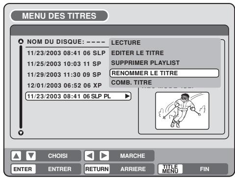SHARP DV-RW250F - Changer le nom d'un titre - 1