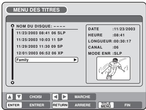 SHARP DV-RW250F - Changer le nom d'un titre - 3