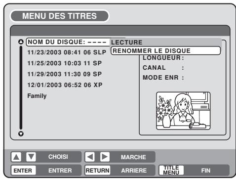 SHARP DV-RW250F - Changer le nom du disque - 1