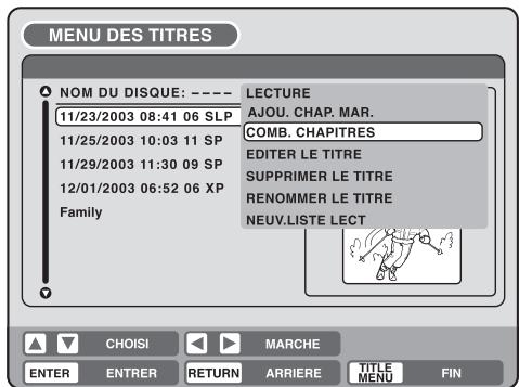 SHARP DV-RW250F - Combiner des chapitres - 1