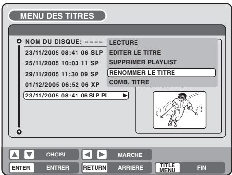 SHARP DV-RW270F - Changer le nom d'un titre - 1