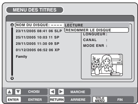 SHARP DV-RW270F - Changer le nom du disque - 1