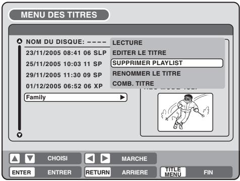 SHARP DV-RW270F - Supprimer une liste de lecture - 1
