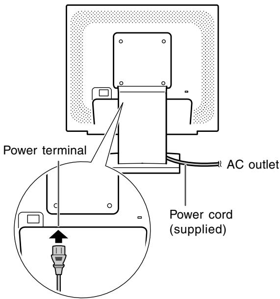 SHARP LL-193A/G - Connecting the monitor to a power source - 1