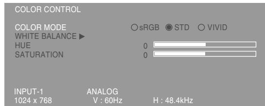 SHARP LL-T1520/T1620 - Menu COLOR CONTROL - 1