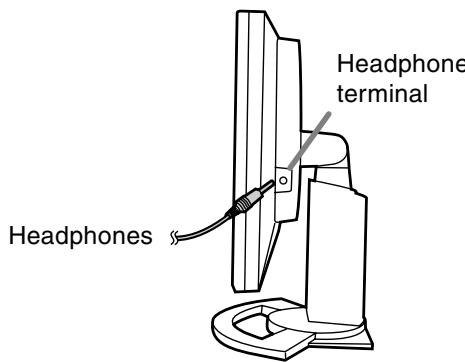 SHARP LL-T1520/T1620 - Connection of headphones (commercially available) - 1