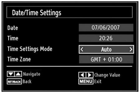 SHARP LC-24LE510E - Configuring Date/Time Settings - 1