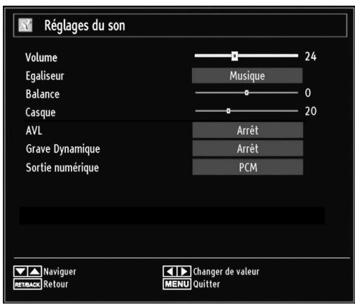 SHARP LC-24LE510E - Configuration des paramètres sonores - 1