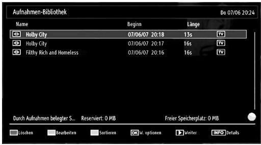 SHARP LC-24LE510E - Aufgenommene Programme ansehen - 1
