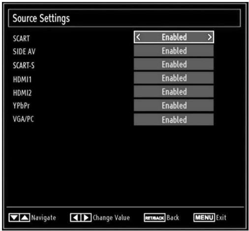 SHARP LC-24LE510E - Configuring Source Settings - 1