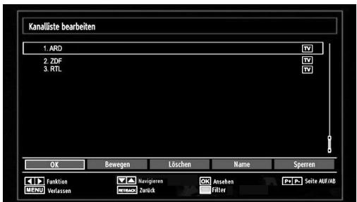 SHARP LC-24LE510E - Steuern der Kanalliste - 1