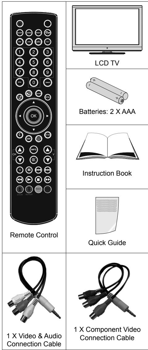 SHARP LC-24LE510E - Package Contents - 1
