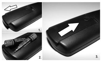 SHARP LC-24LE510E - Einsetzen der Batterien - 1