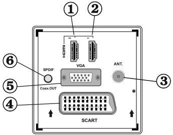 SHARP LC-24LE510E - Affichage des branchements – Connecteurs arrière - 1