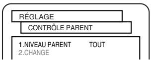 SHARP DV-S1U(C) - Lorsque le niveau parental est selectionné - 1