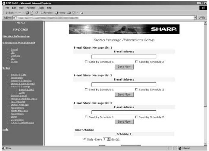 SHARP FO-DC500 - Setting up status and alert messaging - 1