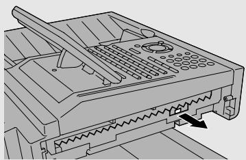 SHARP FO-DC500 - Press down on the protruding tab of the green ink cartridge and pull the cartridge out with your fingers. - 1