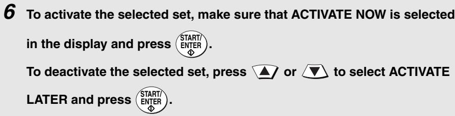 SHARP FO-DC500 - Activating or deactivating a set - 3