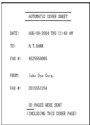SHARP FO-DC500 - Cover Sheet - 1