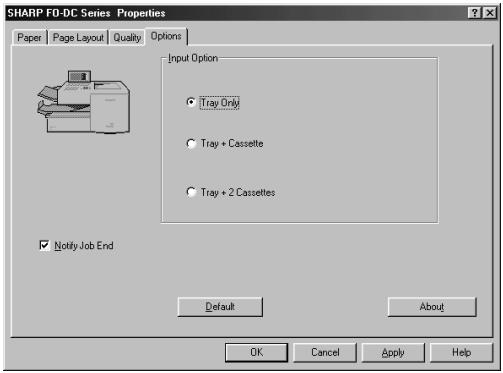 SHARP FO-DC500 - Options tab - 1