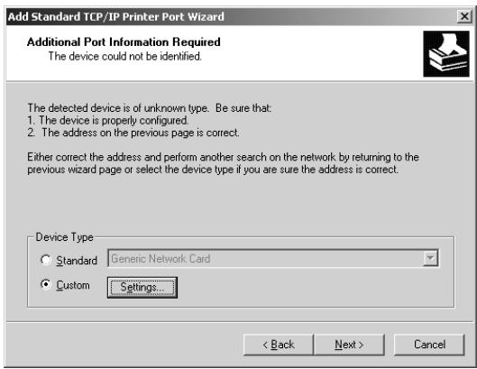 SHARP FO-DC500 - Select Custom and then click the Settings button. - 1