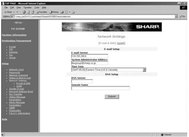 SHARP FO-DC500 - Mail server and DNS server - 1