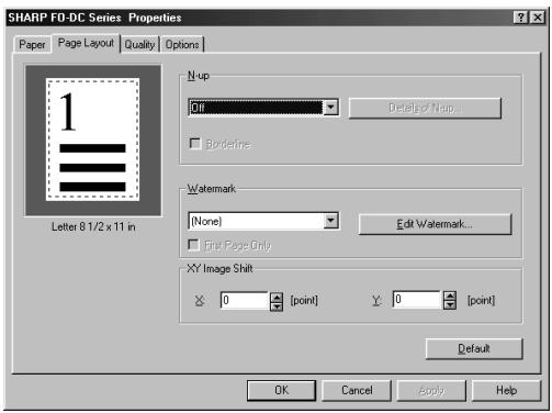 SHARP FO-DC500 - Page Layout tab - 1