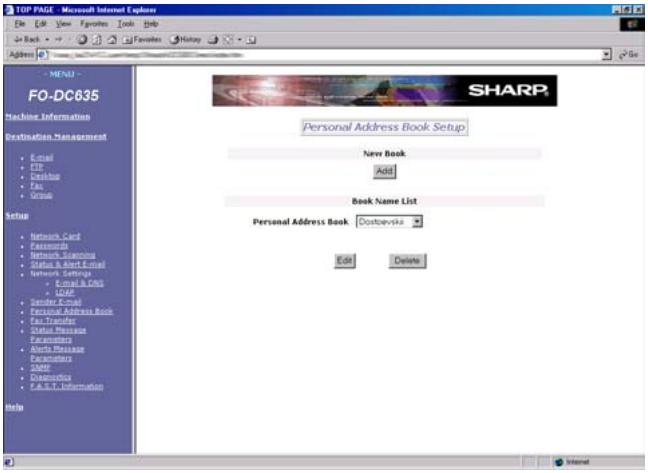 SHARP FO-DC635 - Creating personal books in the Web page - 1