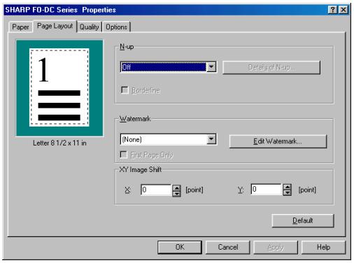 SHARP FO-DC635 - Page Layout tab - 1