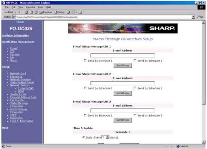 SHARP FO-DC635 - Setting up status and alert messaging - 1