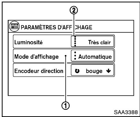 NISSAN JUKE - Réglage de l'objet : - 1