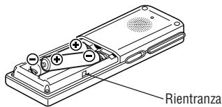 SHARP PA-VR10E - Per insere le batterie e ripristinare (inizializzare) il registratore, procedere come segue - 2