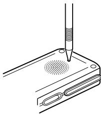 SHARP PA-VR10E - A l'aide d'un stylo à bille ou d'un outil similaire, appuyez sur la touche Reset au dos de l'enregistreur. - 1