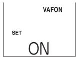 SHARP PA-VR10E - Appuyez sur la touche du curseur (+) ou (-) jusqu'à ce que l'écran VAFON (réglages de l'enregistrement avec saut des silences) apparaissé, puis appuyez sur la touche OK. - 1
