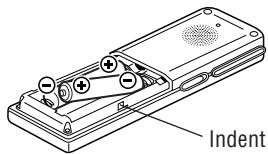 SHARP PA-VR10E - Inserting the batteries and resetting (initialising) the recorder - 2
