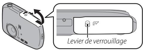 FUJIFILM Z33WP - Ouvrez le couvercle du compartment de la batterie. - 1
