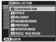 FUJIFILM X-PRO1 - Utilisation des menus : Mode de lecture - 1