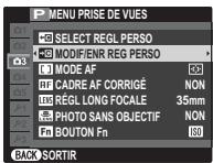 FUJIFILM X-PRO1 - Enregistrement des réglages - 2