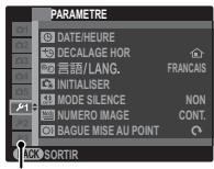 FUJIFILM X-PRO1 - Affichez le menu de réglage. - 1