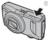 FUJIFILM FINEPIX F900EXR - Ouvrez le couvercle du compartiment de la batterie. - 1